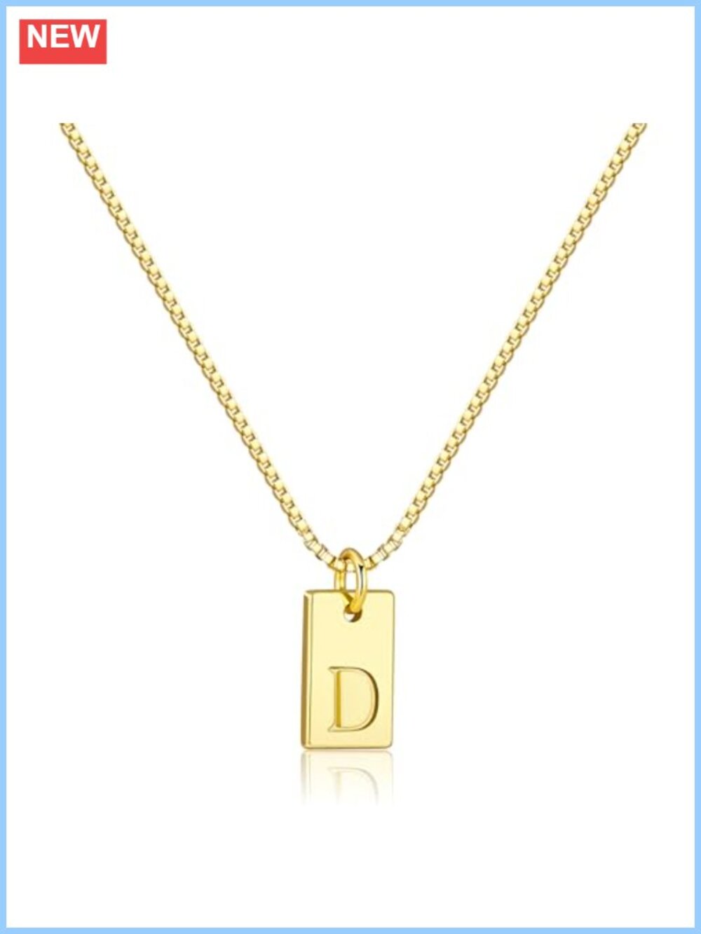 Dainty Initial Pendant Necklace, 14K Gold Plated, Personalized Letter Charm
